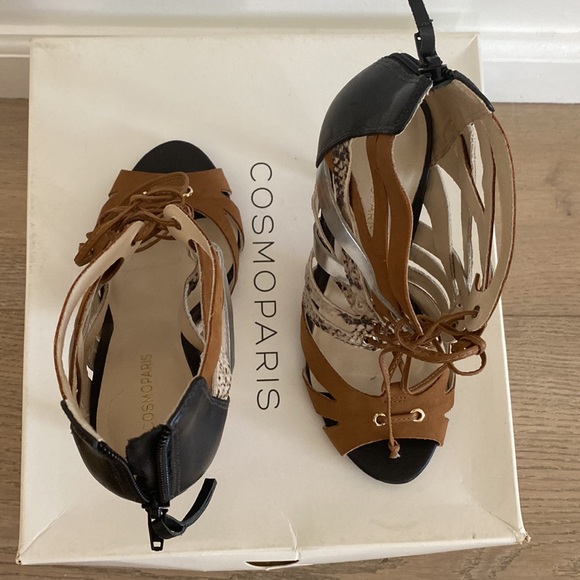 Cosmoparis Cognac Python Heels - Picture 2 of 4